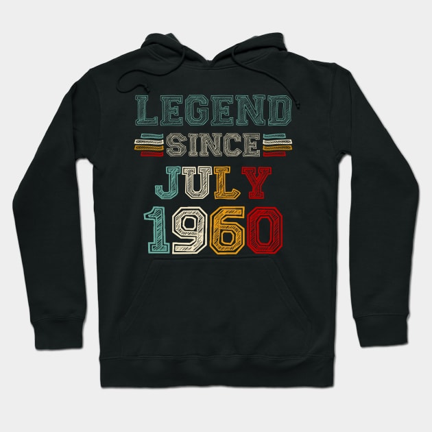 63 Years Old Legend Since July 1960 63rd Birthday Hoodie by Red and Black Floral